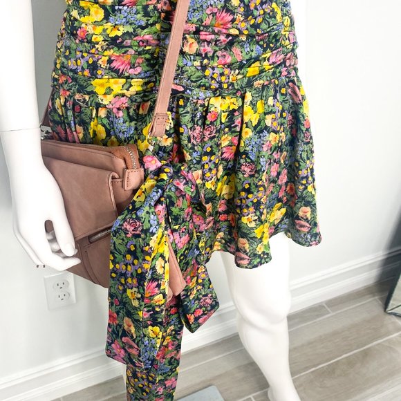 LoveShackFancy Ambrette Ditsy Floral Mini Dress in Night Sky Glow Added Tie Belt - Picture 7 of 17